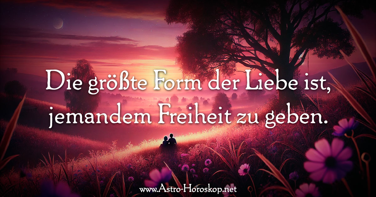 Die größte Form der Liebe ist, jemandem Freiheit zu geben.